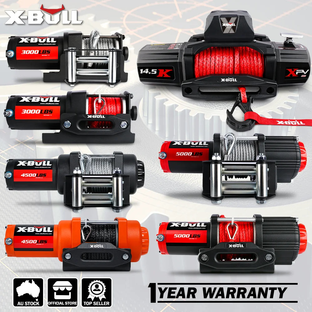 X-BULL Electric Winch 12V 3000LBS Steel Cable Wireless