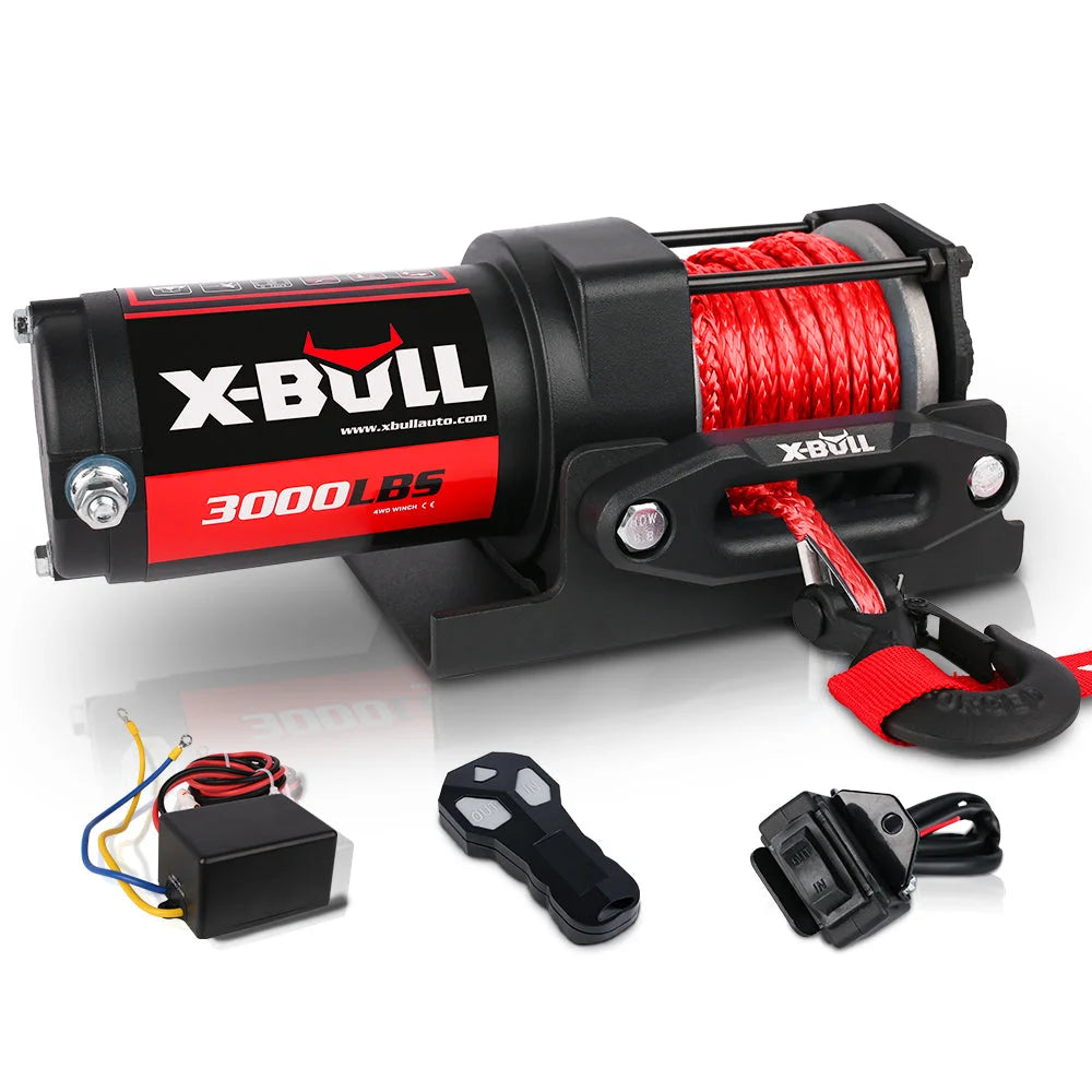 X-BULL Electric Winch 12V 3000LBS Synthetic Rope Wireless