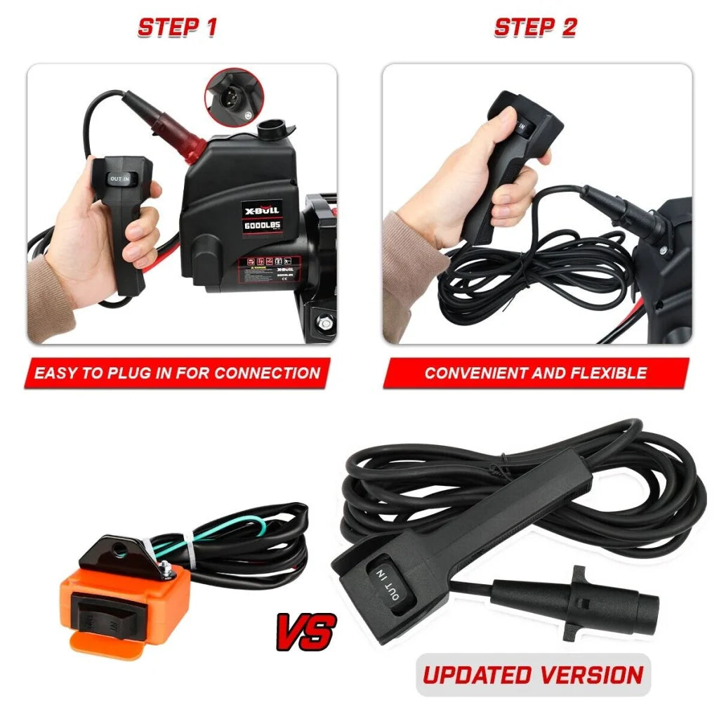 X-BULL Electric Winch 12V 6000LBS Synthetic Rope Wireless