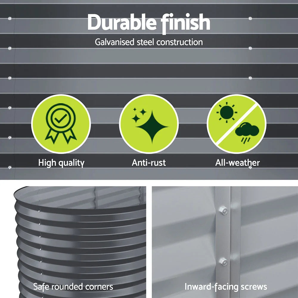 x2 Green Fingers Raised Garden Bed Kit Planter Oval