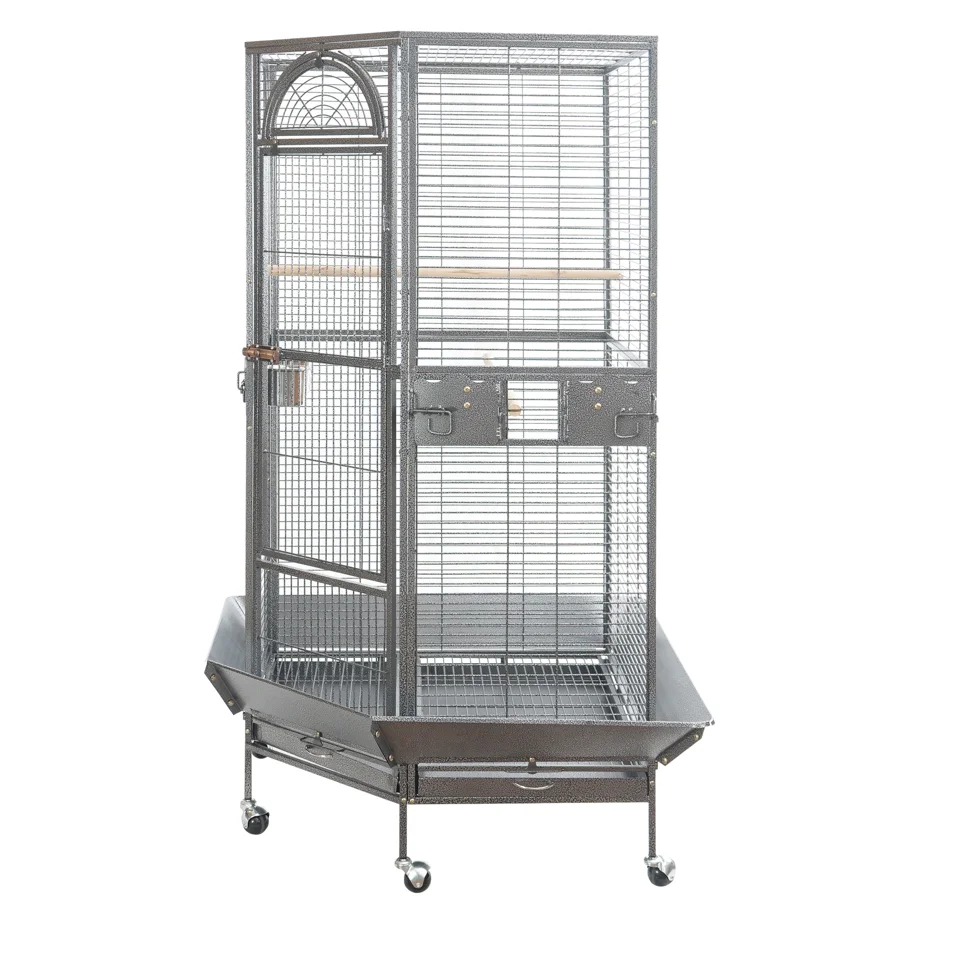 XL Corner Bird Cage Aviary with Castor Wheels 161cm - Pet