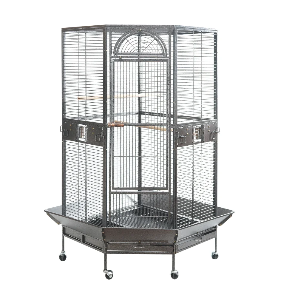 XL Corner Bird Cage Aviary with Castor Wheels 161cm - Pet