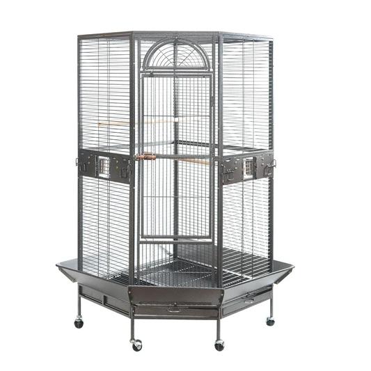 XL Corner Bird Cage Aviary with Castor Wheels 161cm - Pet