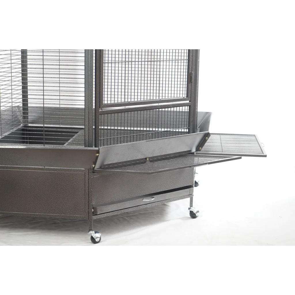 XL Corner Bird Cage Aviary with Castor Wheels 161cm - Pet