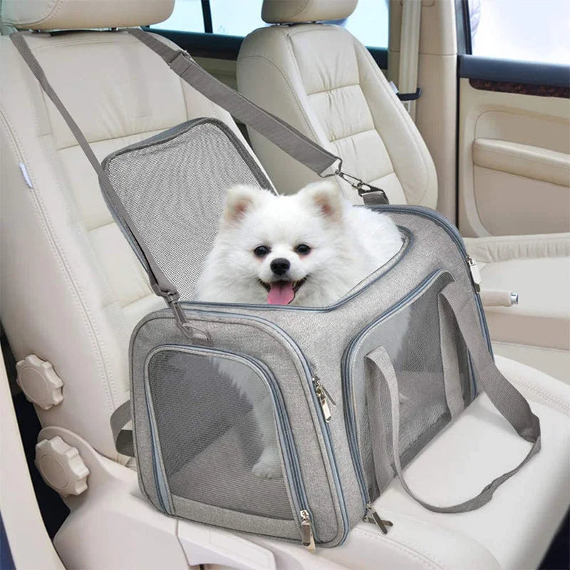 XL Pink Portable Foldable Pet Carrier Bag - Large Capacity