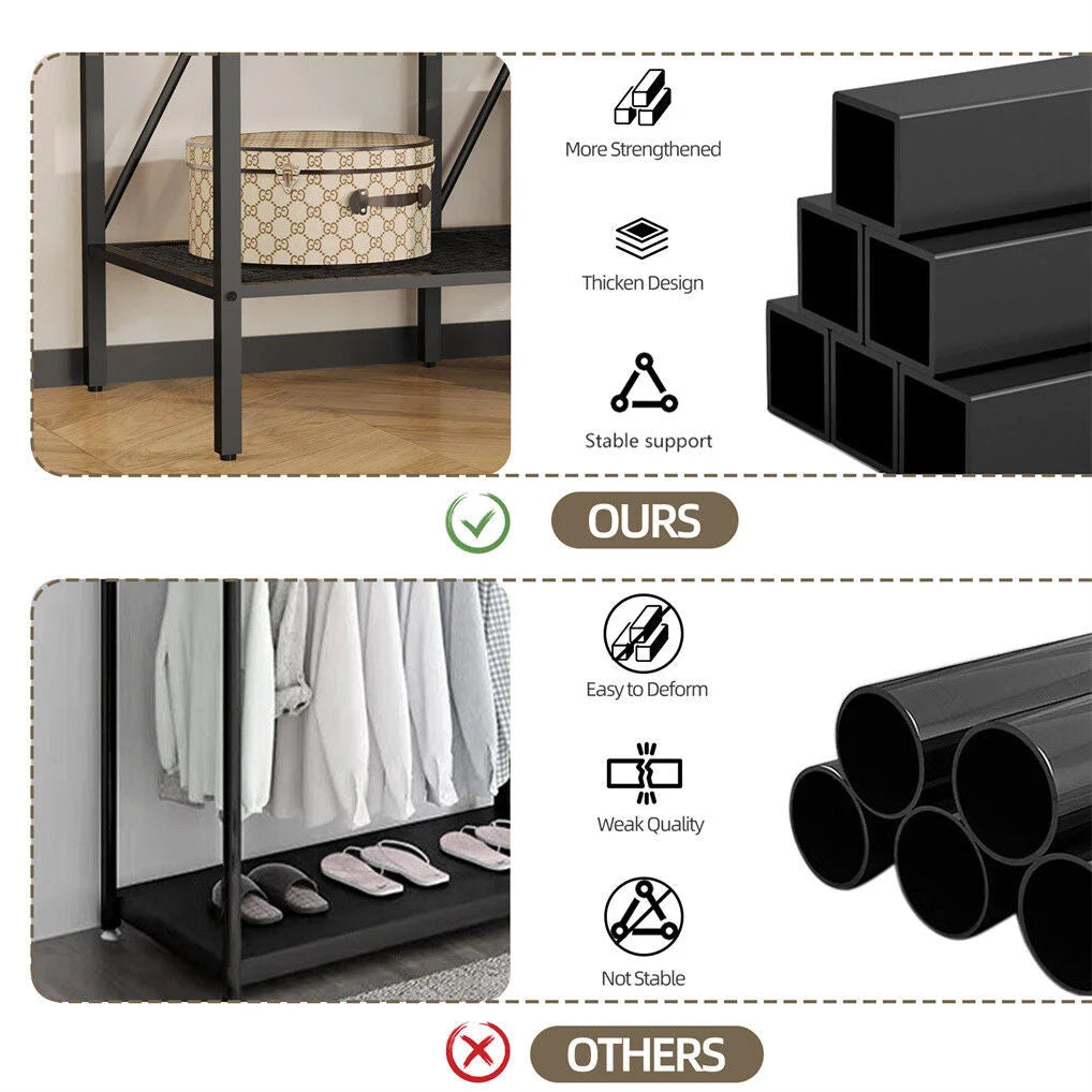 XXL Heavy Duty Wardrobe Closet w/ Shelf Drawer & Rack