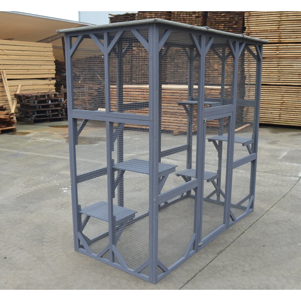 XXL Pet Cat Bird Shelter - Condo with Escape Door Wooden