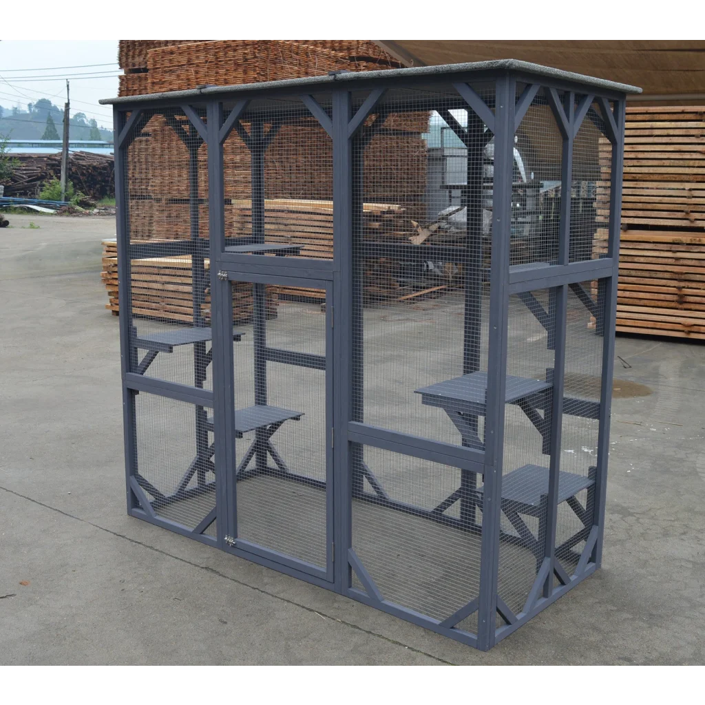 XXL Pet Cat Bird Shelter - Condo with Escape Door Wooden