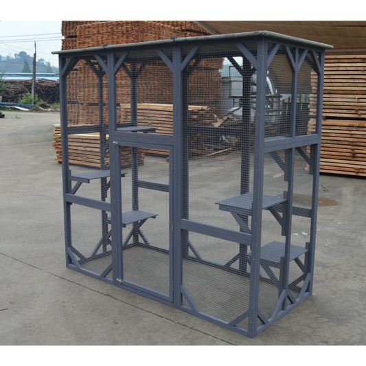 XXL Pet Cat Bird Shelter - Condo with Escape Door Wooden