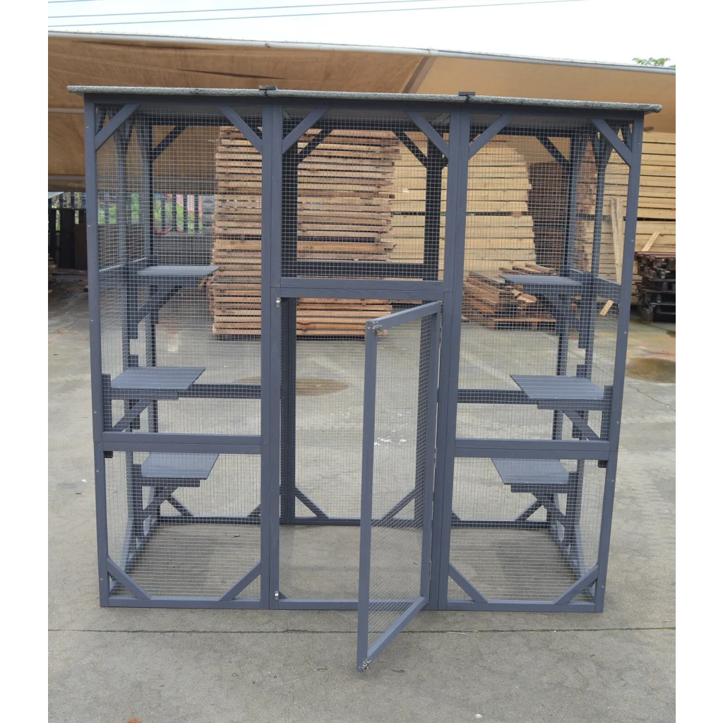 XXL Pet Cat Bird Shelter - Condo with Escape Door Wooden