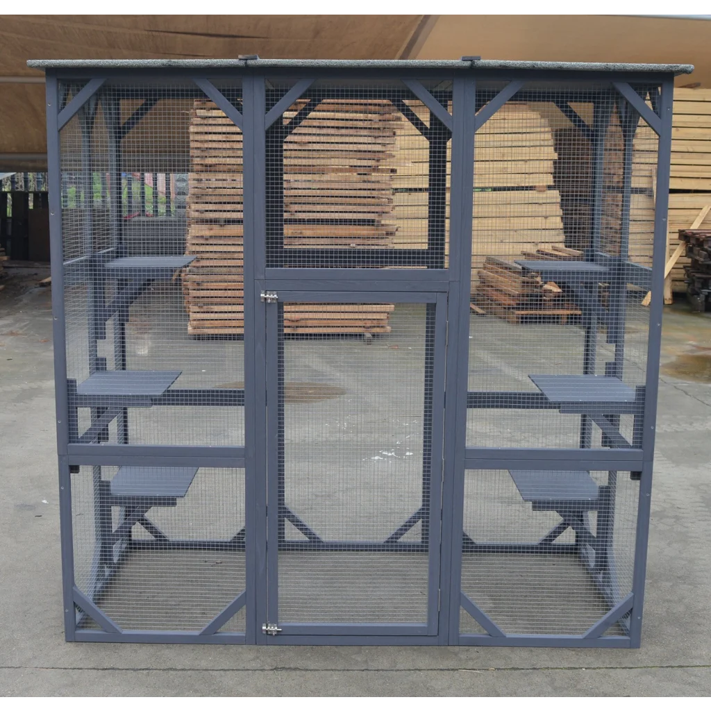 XXL Pet Cat Bird Shelter - Condo with Escape Door Wooden