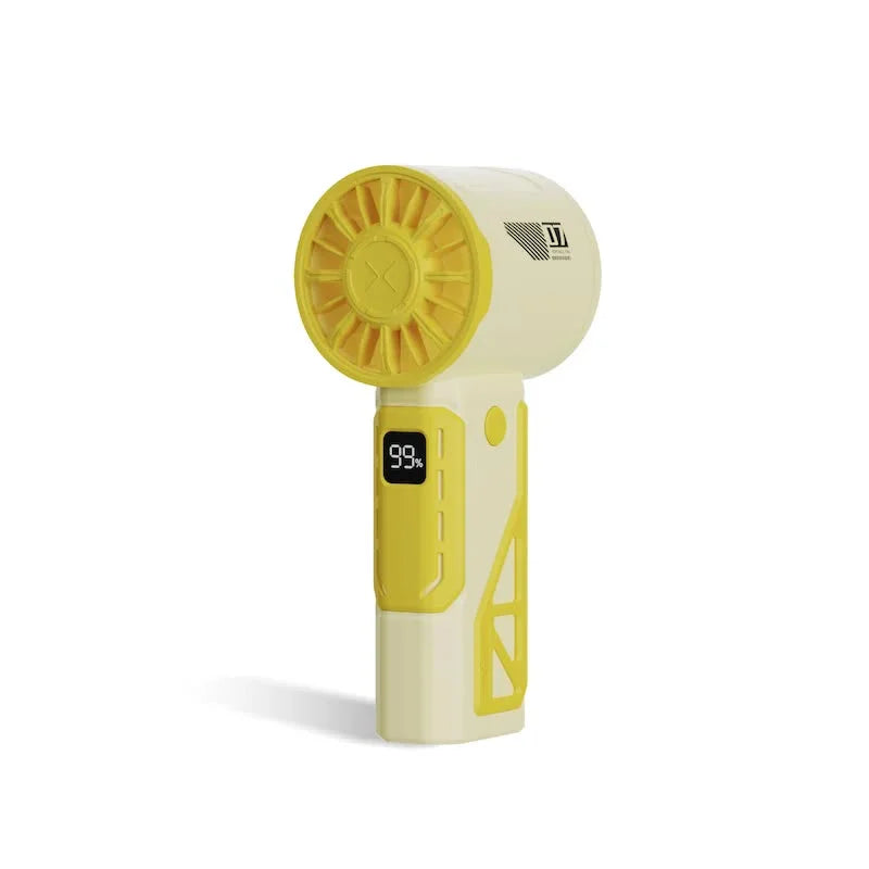 Yellow 100-Speed Mecha Handheld Fan | USB Rechargeable