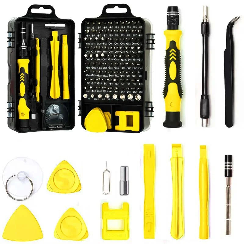 Yellow 115-in-1 Precision Screwdriver Tool Kit