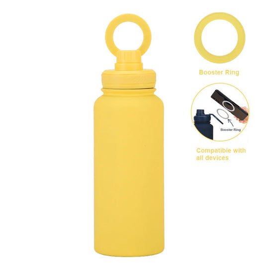 Yellow 1L Stainless Steel Water Bottle with Magnetic