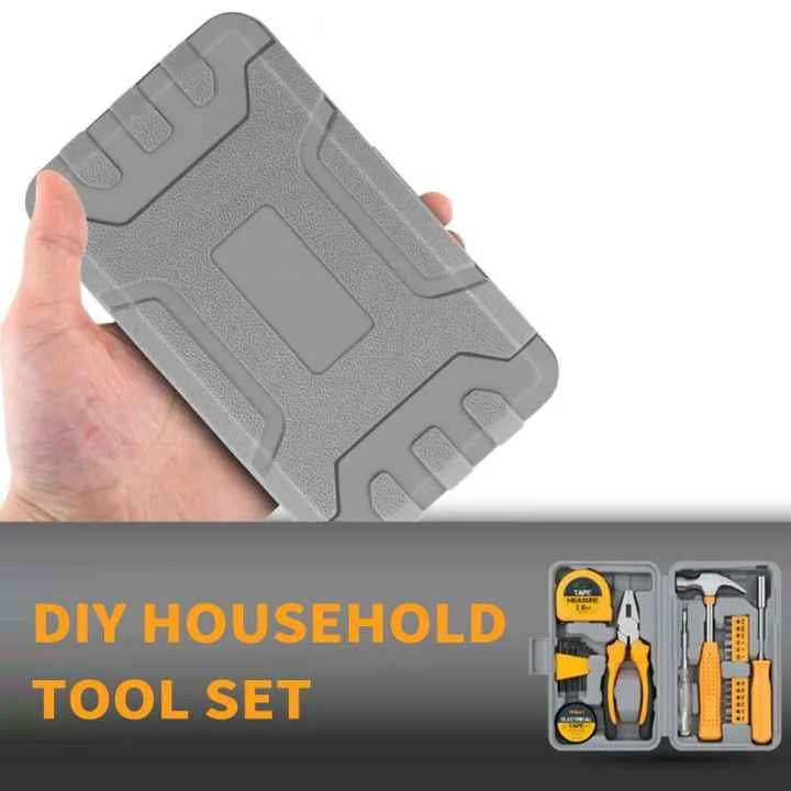 Yellow 24-Piece Household Tool Set Complete Home Repair Kit