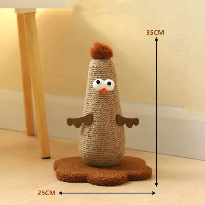 Yellow Adorable Chick Cat Scratching Post - Durable Sisal