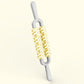 Yellow and Grey Dual Row Spiky Muscle Roller Stick - Deep
