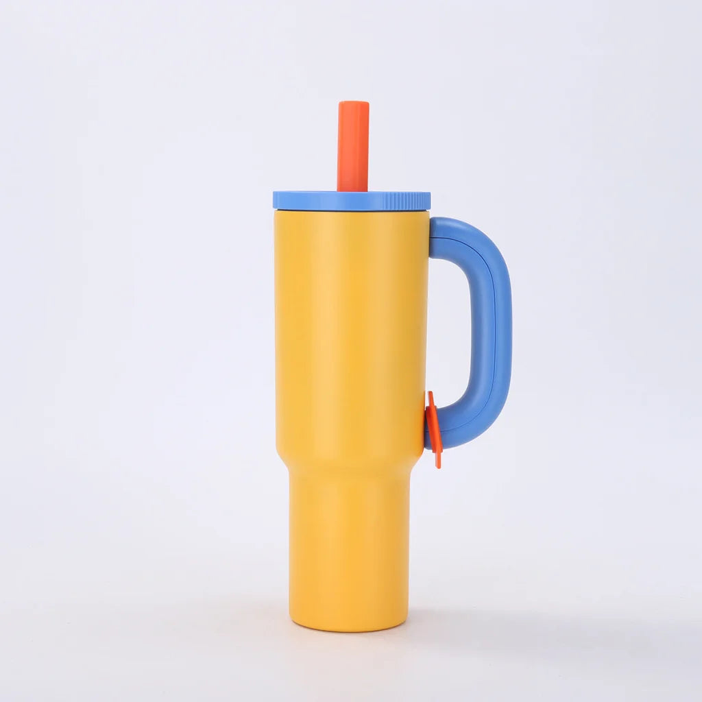 Yellow blue 40oz Macron Stainless Steel Insulated Tumbler