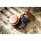 Yellow Brown Mini Leather Tape Measure - 1.5m/60in - Round