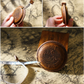Yellow Brown Mini Leather Tape Measure - 1.5m/60in - Round