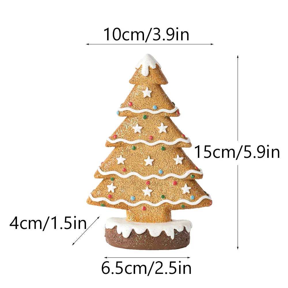 Yellow Charming Gingerbread Christmas Tree Figurine