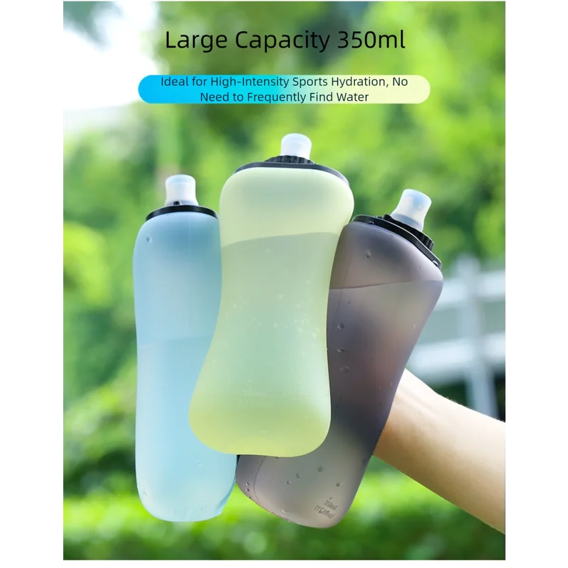 Yellow Collapsible Handheld Running Flask - 350ml