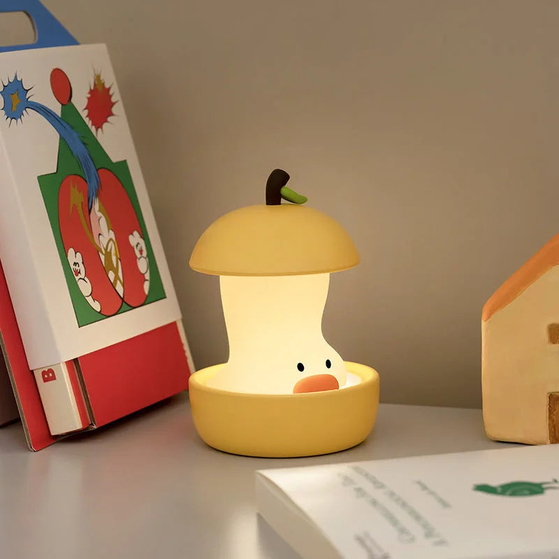 Yellow Colorful Duck Pear USB Night Light - Adjustable
