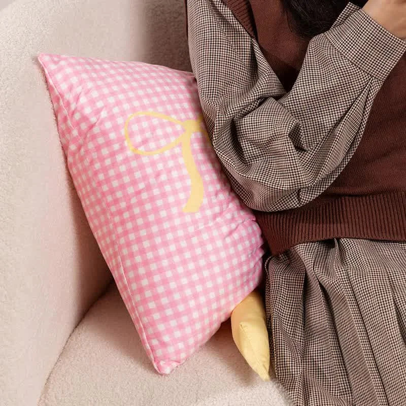 Yellow Cute Butterfly Knot Pillow | Soft Bed & Seat Cushion