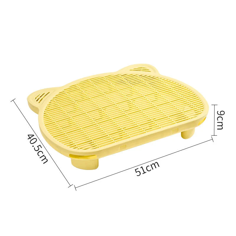 Yellow Elevated Cat Litter Trapping Mat - Dual-Layer