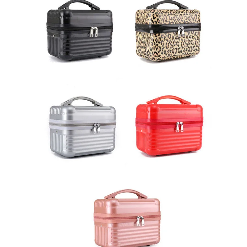 Yellow Leopard Pattern Durable Hard Shell Makeup Travel