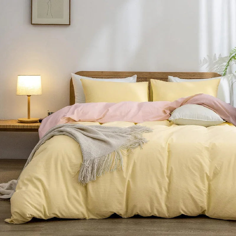 Yellow-pink 1.8m (Duvet Cover 180*220cm) Luxurious Soft