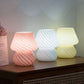 Yellow Retro Swirl Glass Mushroom Table Lamp