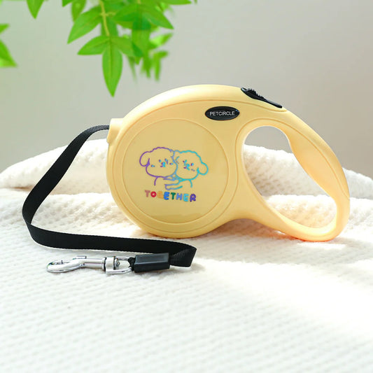 Yellow Together 5m Cartoon Retractable Dog Leash for Golden