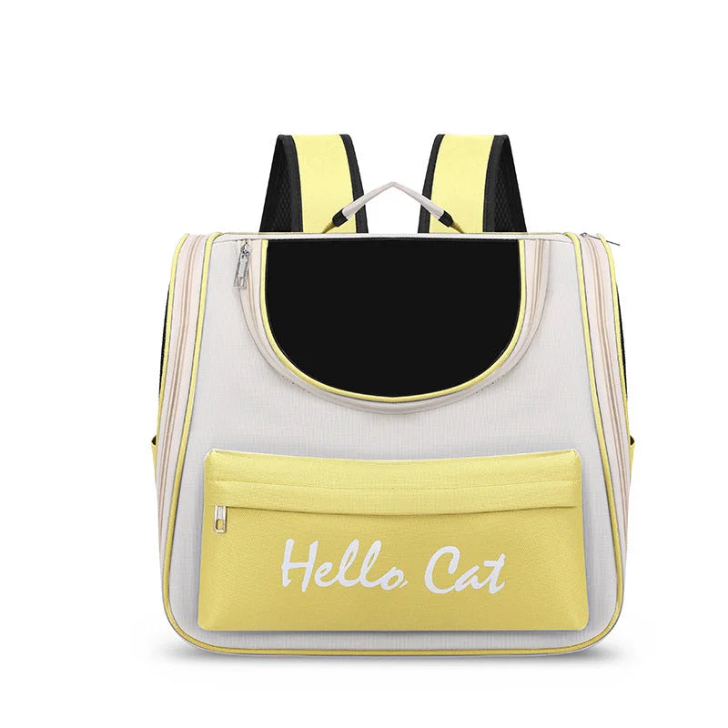 Yellow Transparent Pet Carrier Backpack for Cats and Small