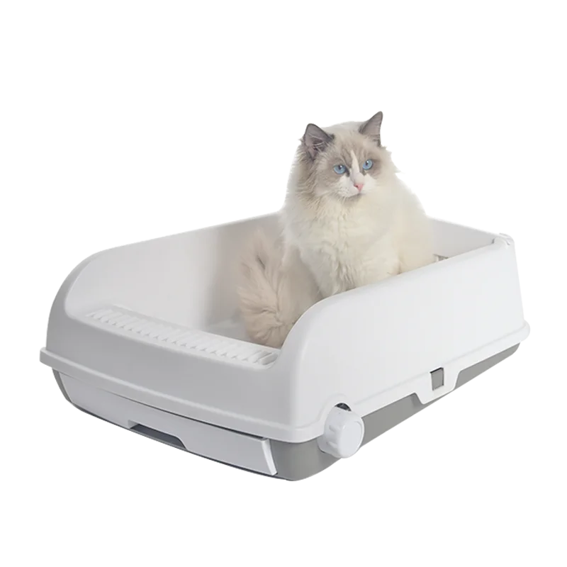YES4PETS Large Cat Litter Tray Box Kitty Toilet with Rack