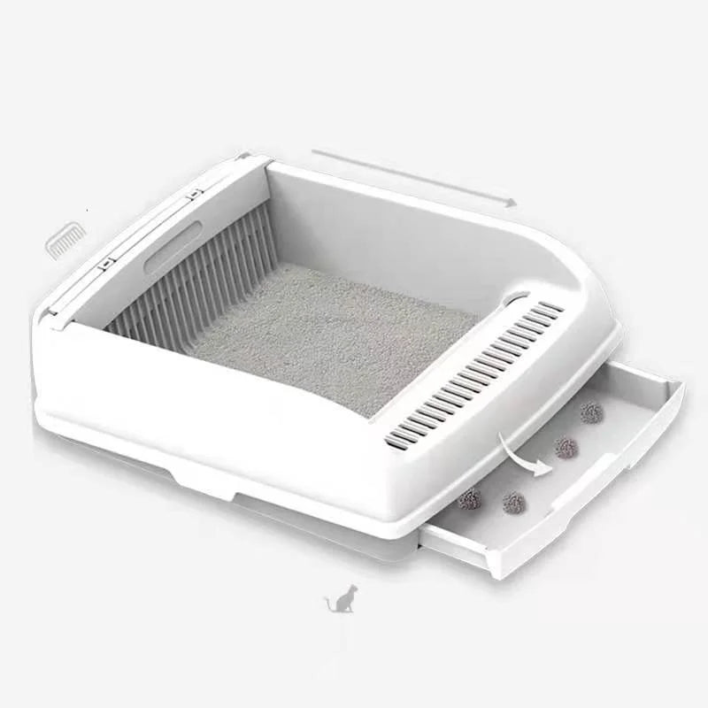 YES4PETS Large Cat Litter Tray Box Kitty Toilet with Rack