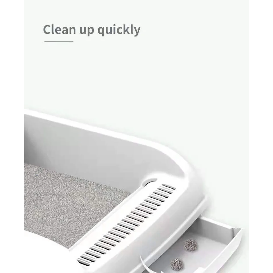 YES4PETS Large Cat Litter Tray Box Kitty Toilet with Rack