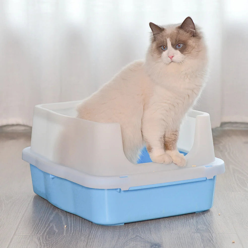 YES4PETS Large Deep Cat Kitty Litter Tray High Wall Pet