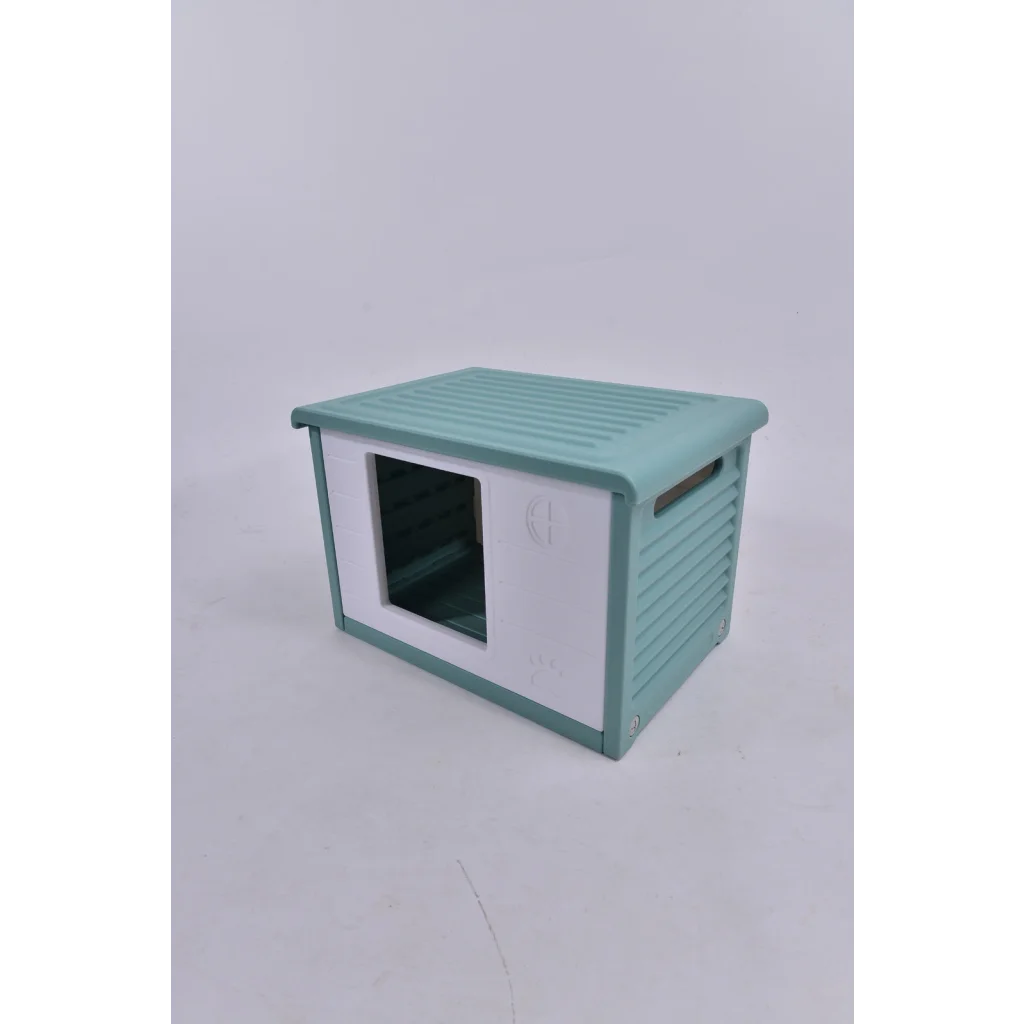 YES4PETS Small Plastic Pet Dog Puppy Cat House Kennel Green