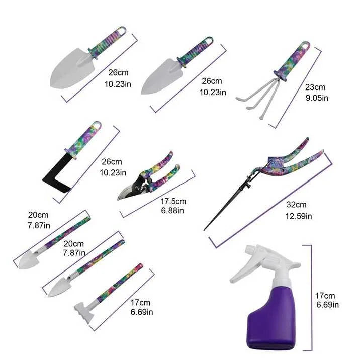 YL/Z10 Purple 10-Piece Floral Gardening Tool Set