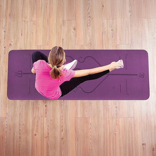 Yoga Mat 8mm TPE Exercise Fitness Gym Pilates Non-Slip Dual