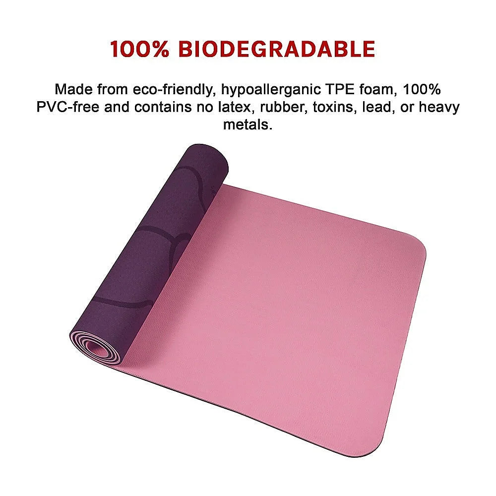 Yoga Mat 8mm TPE Exercise Fitness Gym Pilates Non-Slip Dual