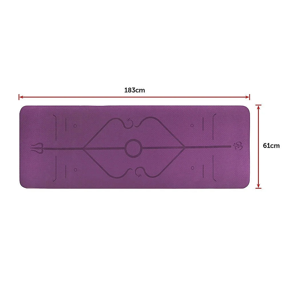 Yoga Mat 8mm TPE Exercise Fitness Gym Pilates Non-Slip Dual
