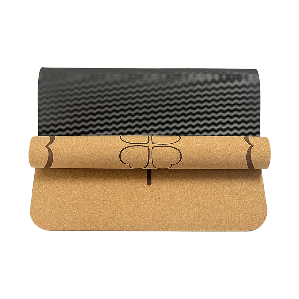 Yoga Mat Natural Cork TPE Sports Eco Friendly Exercise