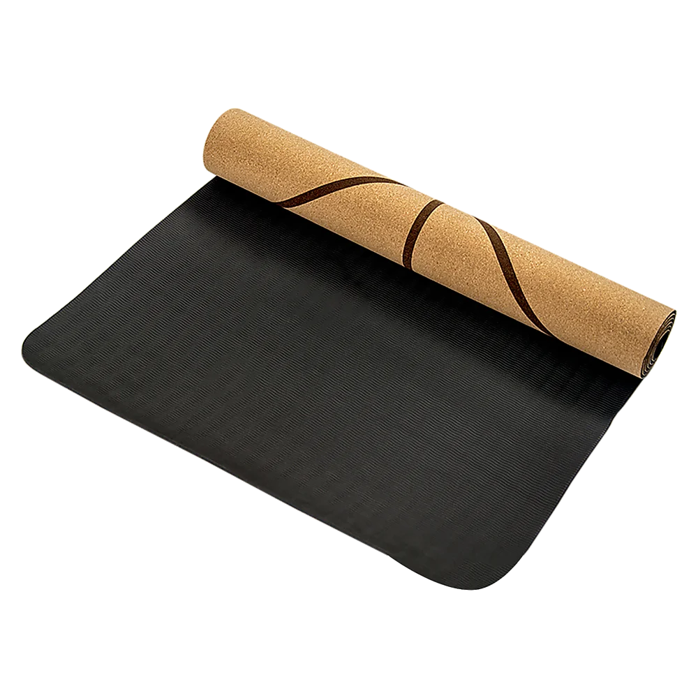 Yoga Mat Natural Cork TPE Sports Eco Friendly Exercise