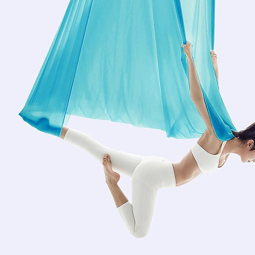 Yoga Pilates Aerial Silk Kit 5x2.8m Swing Anti-Gravity