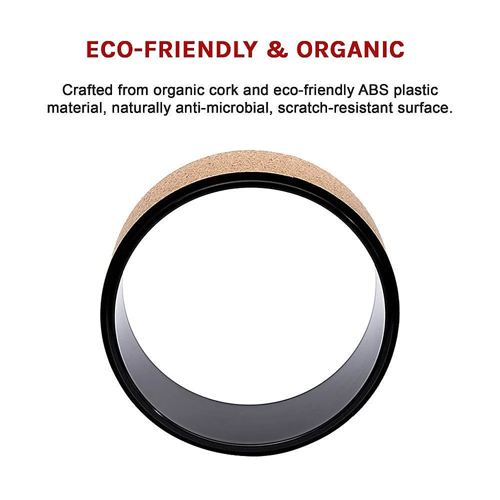 Yoga Pilates Wheel Cork Circle Prop Back Chest Hips Abdomen