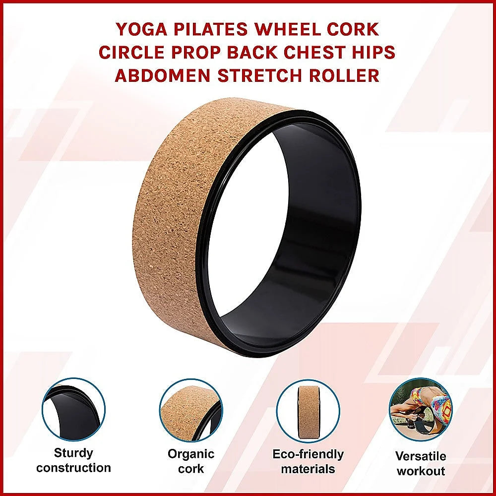 Yoga Pilates Wheel Cork Circle Prop Back Chest Hips Abdomen