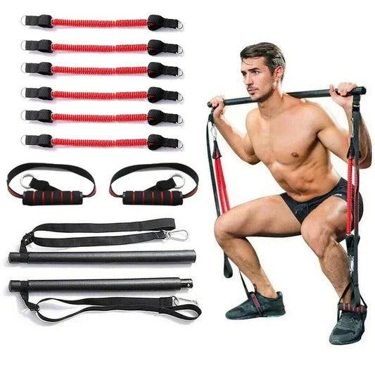 Yoga Resistance Bands & Pilates Stick - Sports & Fitness
