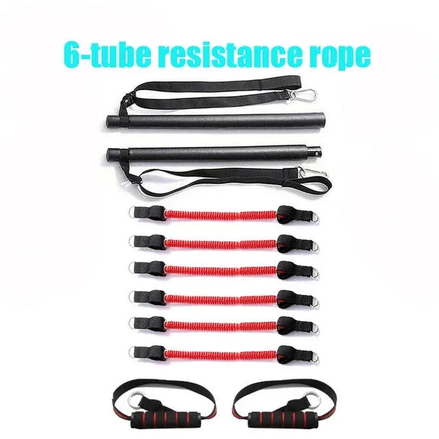 Yoga Resistance Bands & Pilates Stick - Sports & Fitness